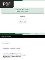Lecture 4: Linearization: Modern Control Systems