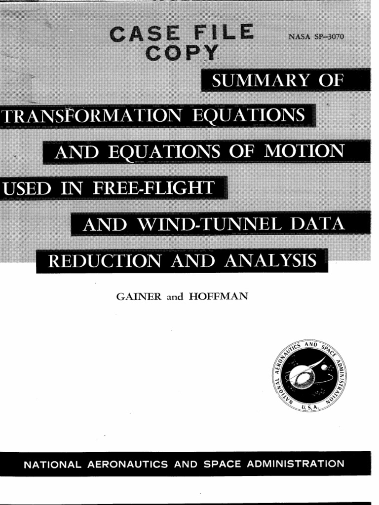 Flight Data Analysis Equations | PDF | Rotation Around A Fixed Axis ...