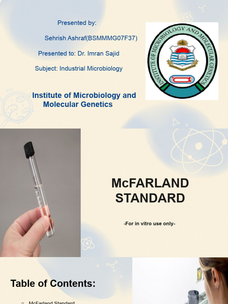 McFarland Standards PDF Sulfuric Acid Bacteria