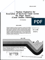 Nuclear Explosives For Evacuation of Sea Level Canal