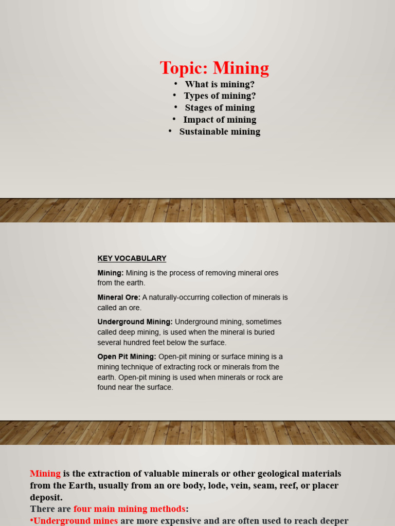 Comprehensive Guide to Mining Methods | PDF | Mining | Ore