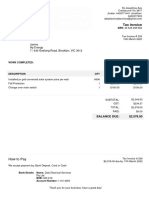 Daly Electrical Services PTY LTD Invoice #329