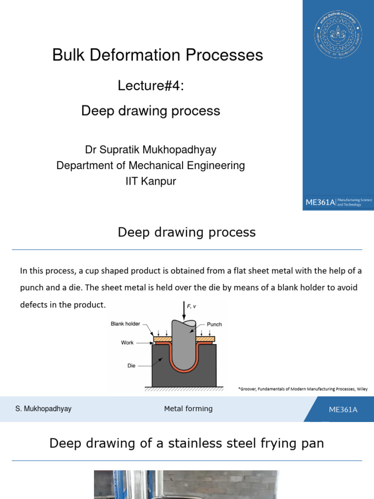 Deep Drawing Process PDF Sheet Metal Stress (Mechanics)