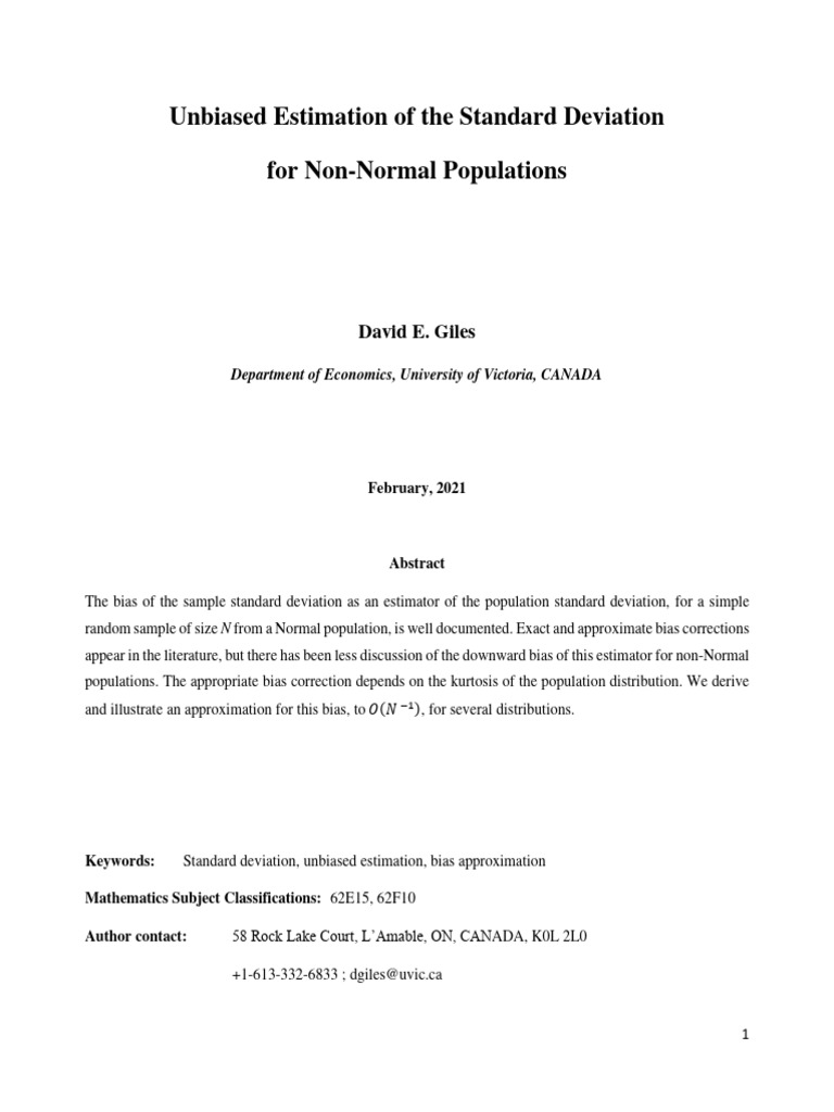 Std dev pdf bias of an estimator standard deviation