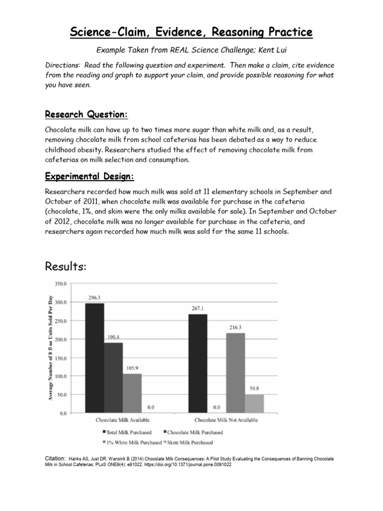 CER Examples PDF Milk Evidence