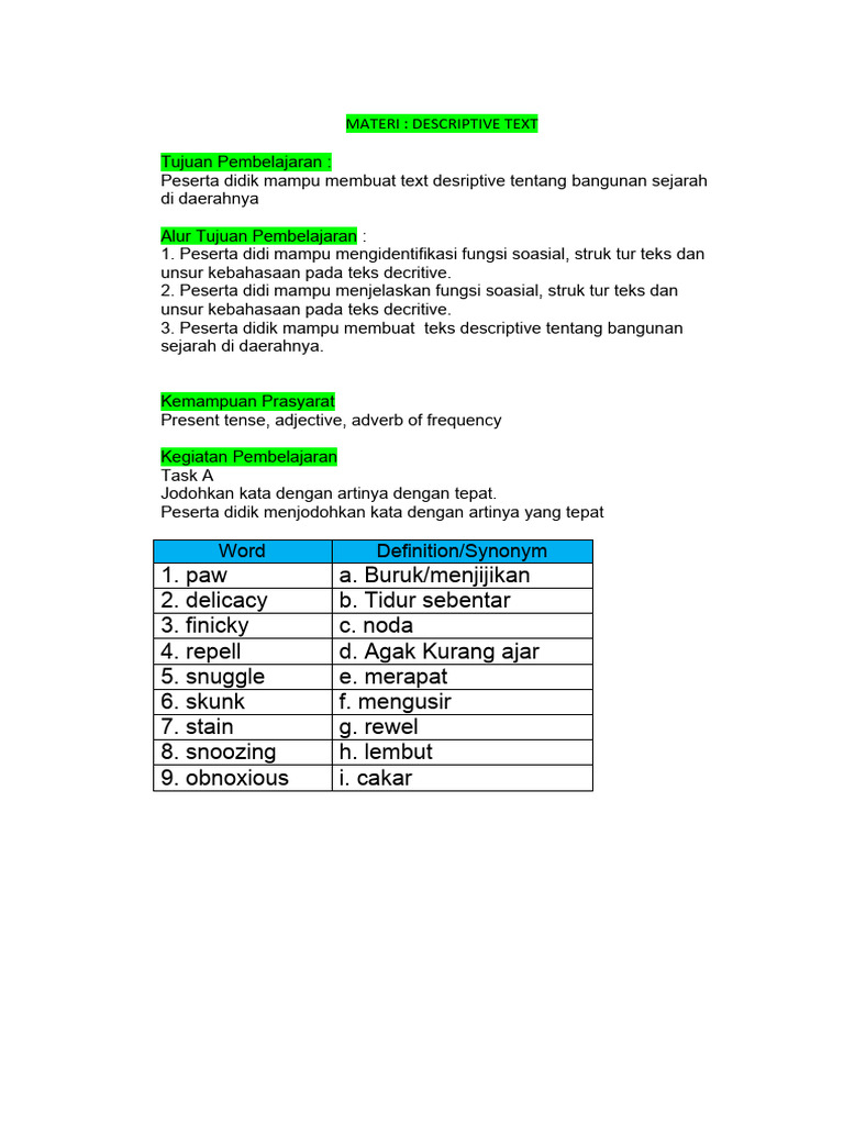 text literar descriptiv