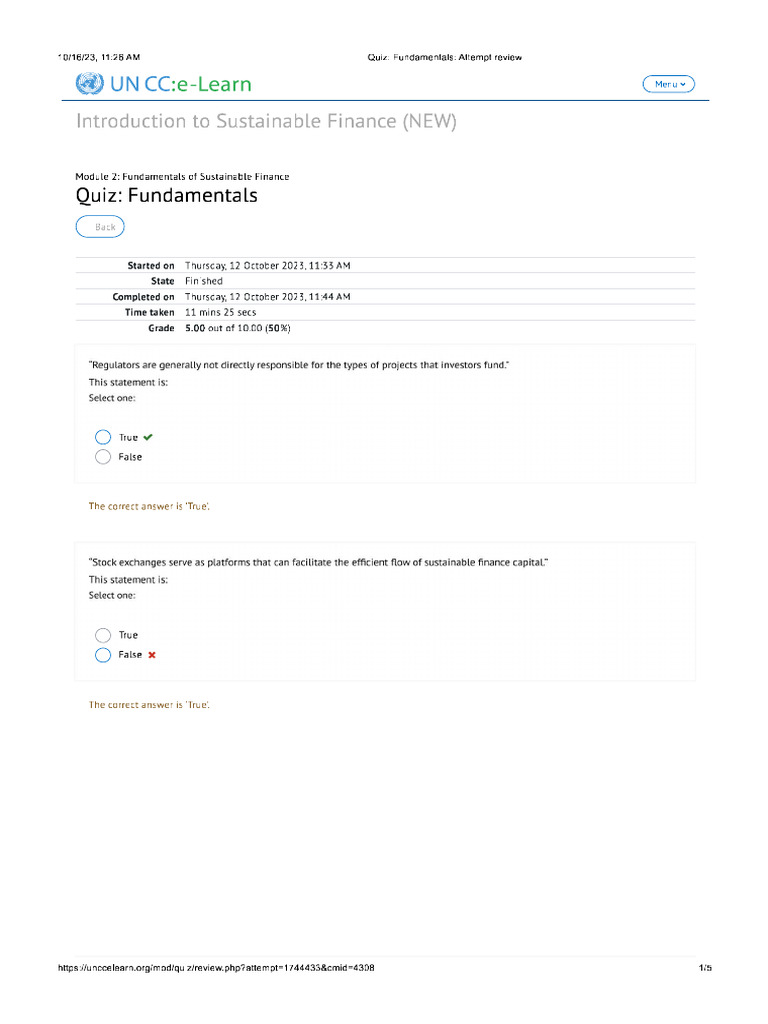 UN CC E-Learn Module 2 Part 2 Sustainable Finance in Context | PDF