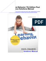 Learning and Behavior 7th Edition Paul Chance Solutions Manual