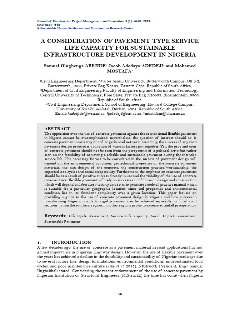 Nigerian Concrete Pavement Guide | PDF | Road Surface | Concrete