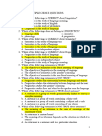 Semantics Multiple Choice Questions