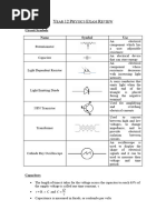 Year 12 Physics Exam Review