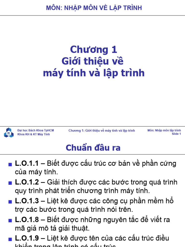 Ch01 - Gioi Thieu Ve May Tinh Va Lap Trinh | PDF