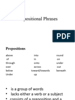 Prepositional Phrases