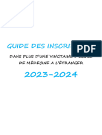 Guide Des Inscriptions Dans Les Ecoles de Medecine 2023-2024