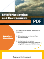 Lecture 4 Enterprise Setting and Environment