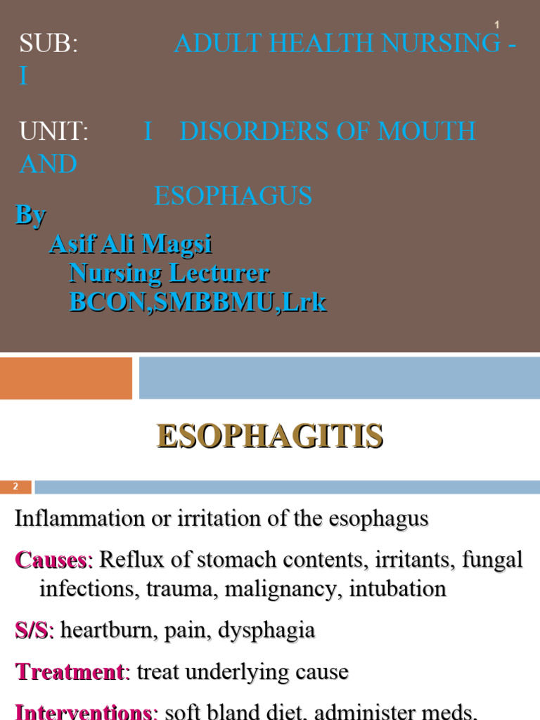 Esophageal Disorders and Treatments | PDF | Esophagus ...