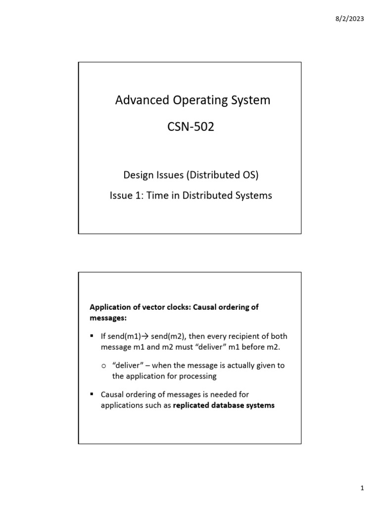 Advanced operating system csn 502 design issues distributed os issue