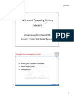 Advanced Operating System CSN-502: Design Issues (Distributed OS) Issue 1: Time in Distributed Systems