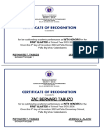 Certificate of Recognition