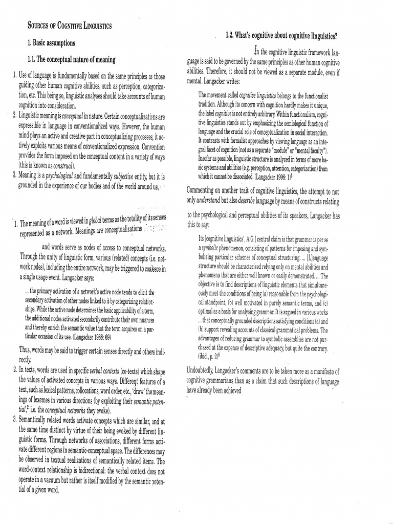 Cognitive Linguistics | PDF