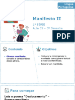 Manifesto II: 1 Série Aula 35 - 3 Bimestre
