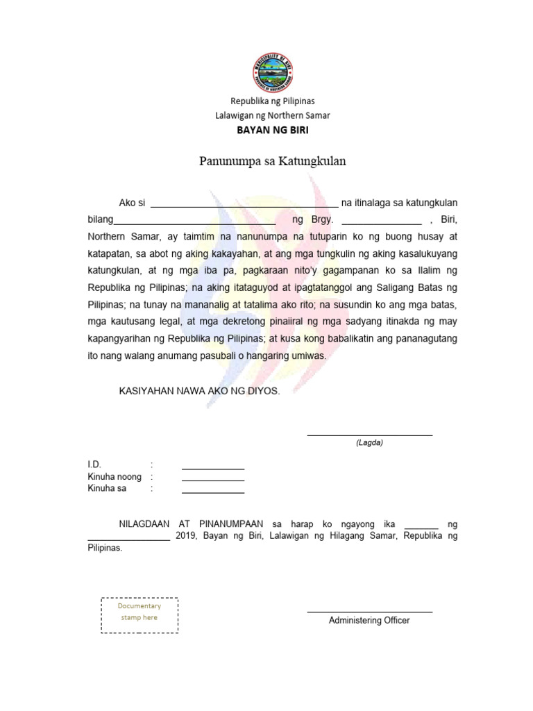 PANUNUMPA SK Sec Treas | PDF
