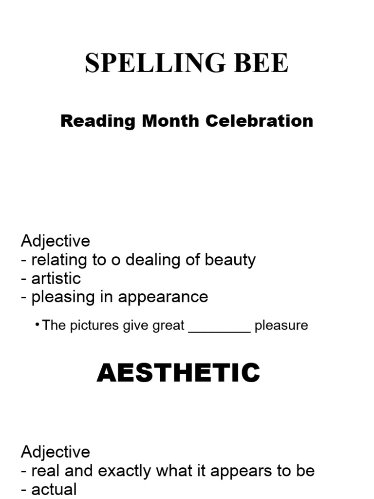 Spelling Bee PDF