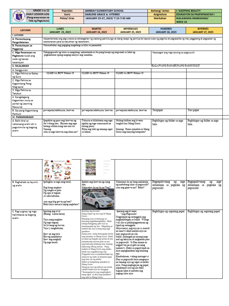 Esp 1 DLL q2 Week 10 | PDF