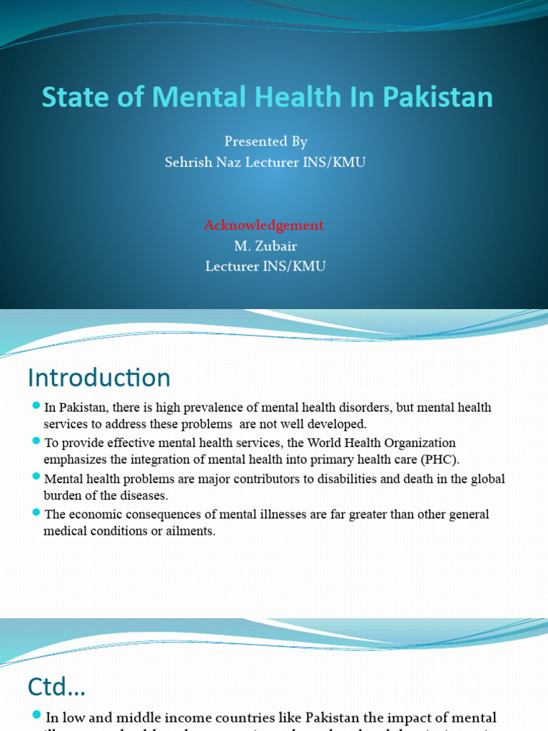Mental Health Crisis in Pakistan | PDF | Mental Disorder | Psychiatry