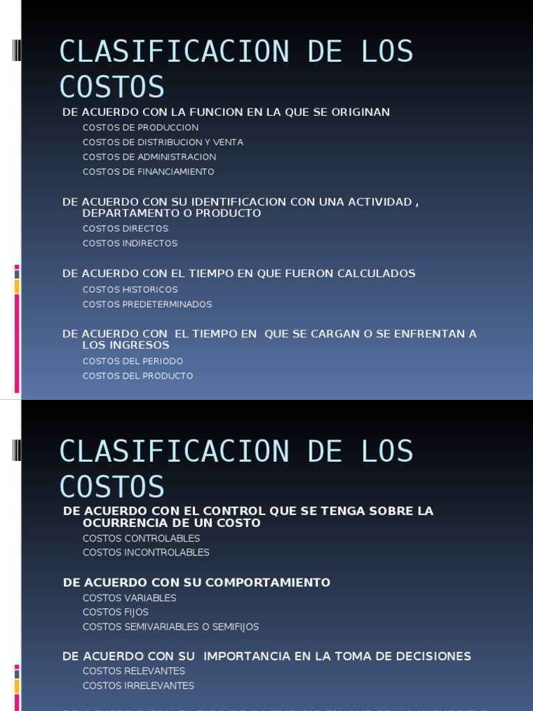 Clasificación de Costos por Función | PDF | Costo | Economias