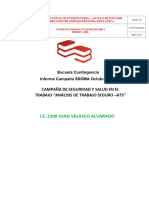 Informe Campaña de SSOMA - I.E. 2100 - Juan Velasco - Octubre
