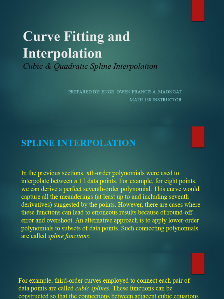 Spline Interpolation Techniques Explained | PDF | Spline (Mathematics ...