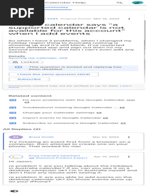 Google Calendar Says “a Supported Calendar is Not Available for This Account” When I Add Events - Google Calendar Community