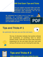 MMW Oral Exam Tips and Tricks