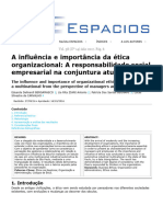 Aula 02 - A Influencia e Importancia Da Ética para Responsabilidade Social - A Responsabilidade Social Empresarial Na Conjuntura Atual