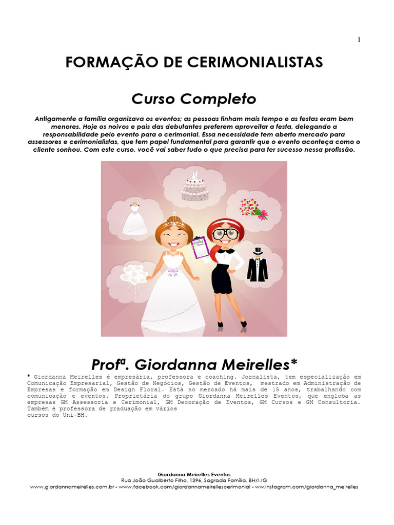 Curso de Cerimonialista Completo | PDF | Marketing | Gestão de ...