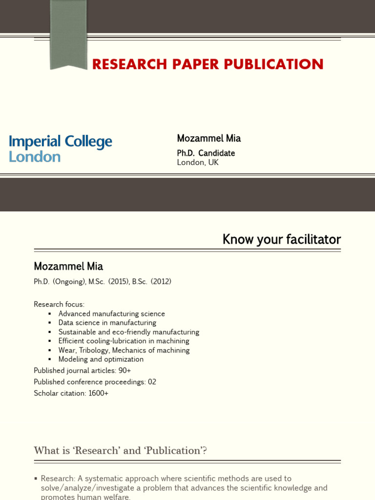 Research and Publication Guide in Manufacturing | PDF | Academic ...