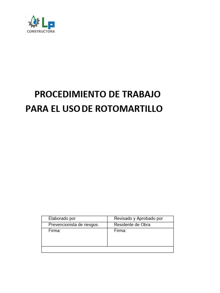 PTS 008 para El Uso de Martillo Cango PDF Business Hormigón