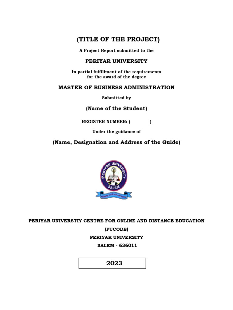 Project Format Pdf Thesis Qualifications