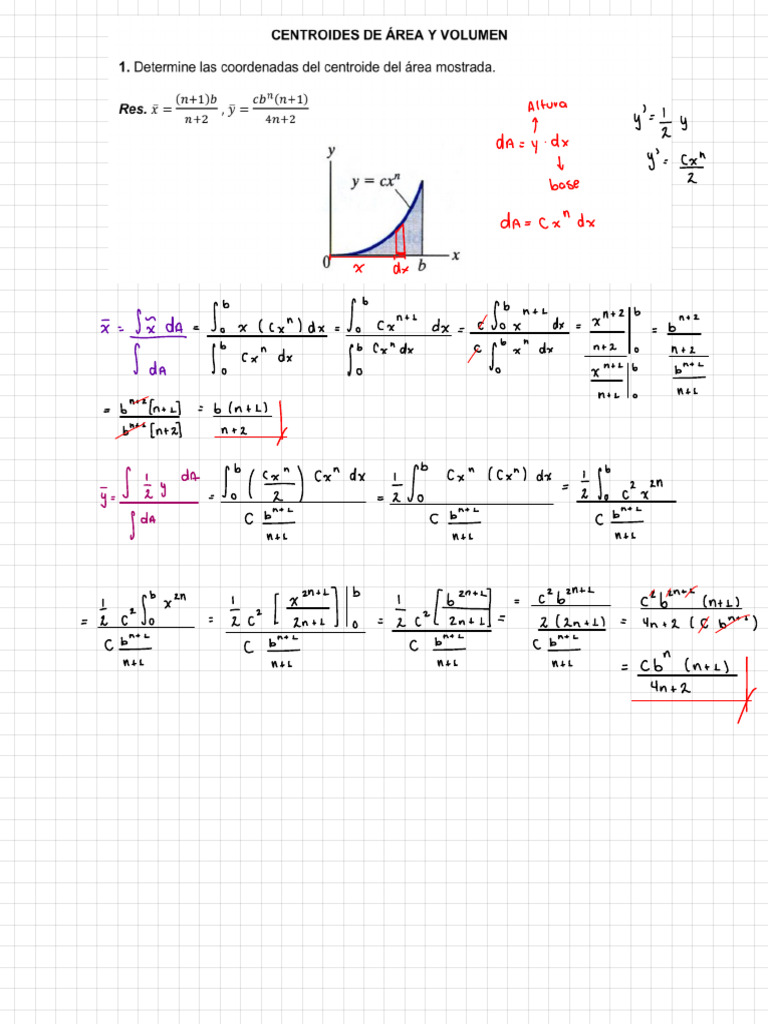 Centroides de área y volumen por integración _ AEML | PDF