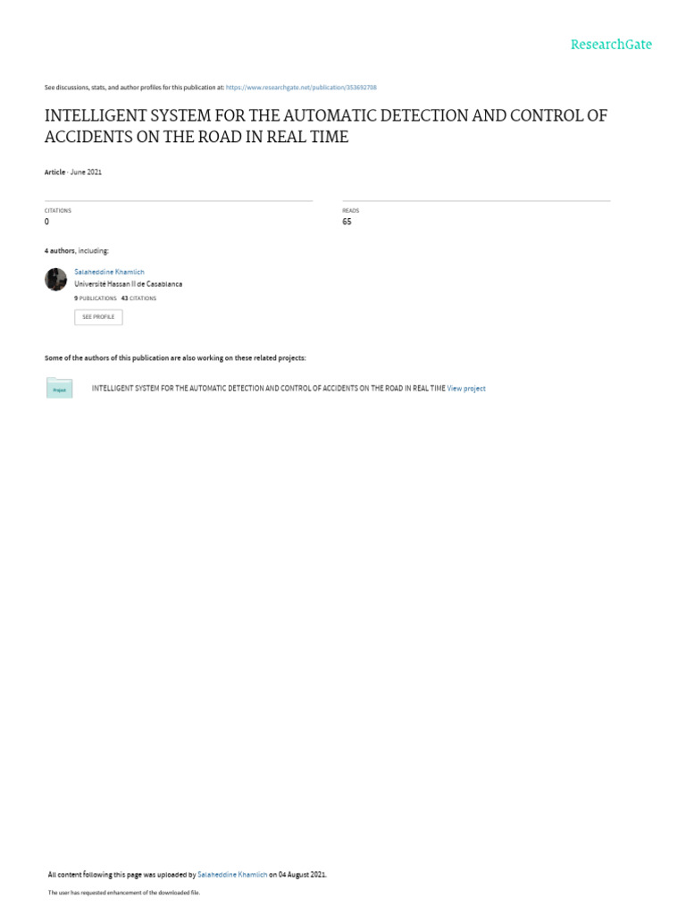 Real-Time Road Accident Detection System | PDF | Internet Of Things ...