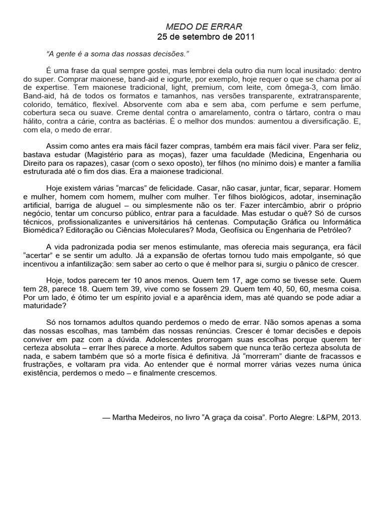 Superando o Medo de Errar | PDF