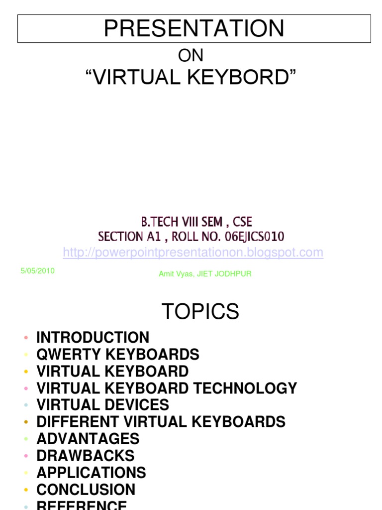 Virtual Keyboard Technology Overview | PDF | Personal Digital Assistant ...