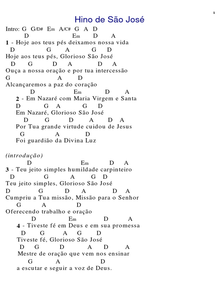 01 - Hino de São José ... | PDF