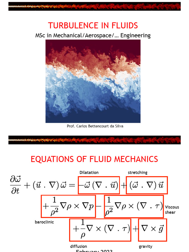 Aula1 Turb in Fluids Governing Equations PDF Fluid Mechanics