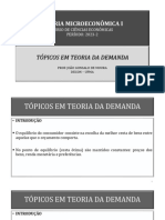 Teoria Micro I 2023-2 Aula 7 - Tópicos em Teoria Da Demanda