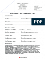 Confidential Client Estate Intake Form 