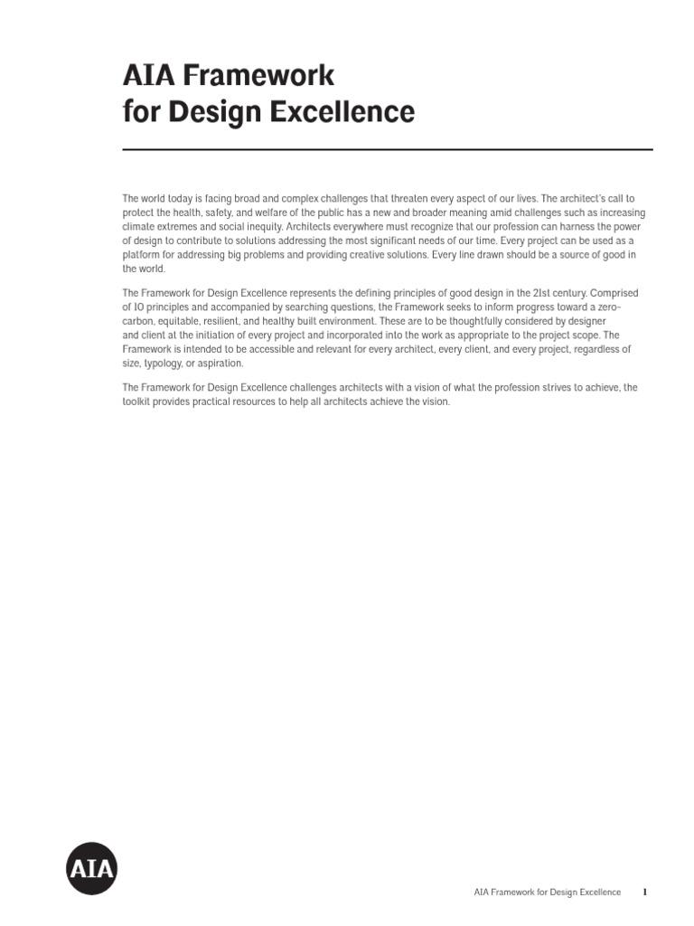 Framework For Design Excellence June 2023 | PDF | Architect