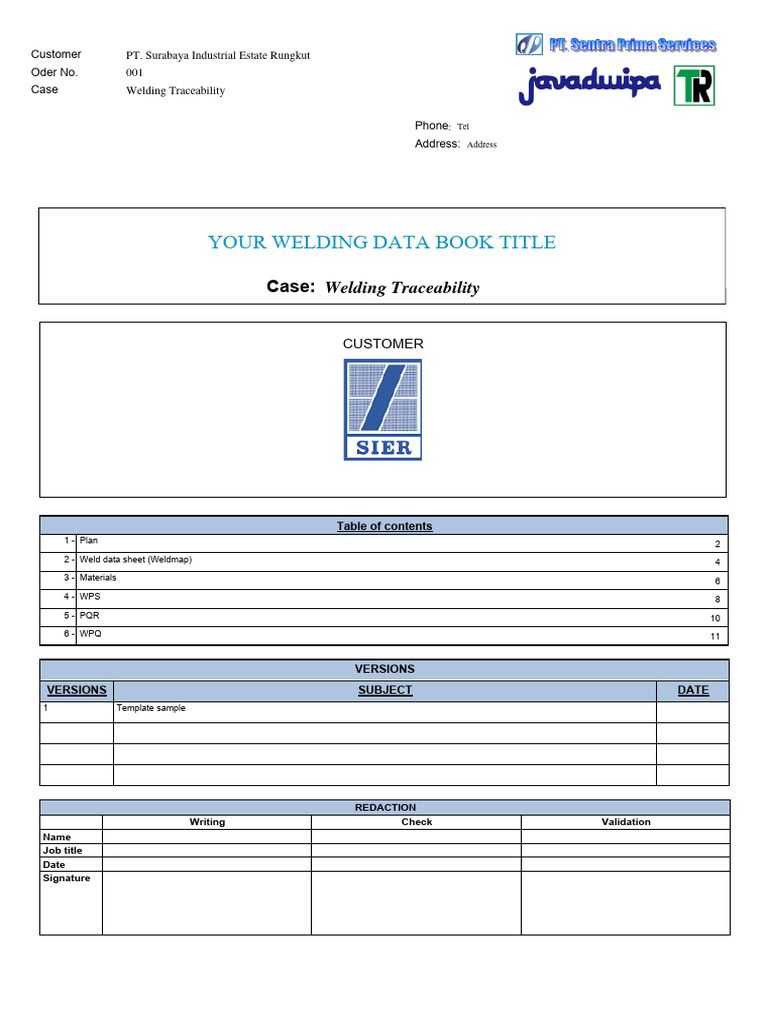 Welding Data Book Template | PDF | Pipe (Fluid Conveyance) | Mechanical ...
