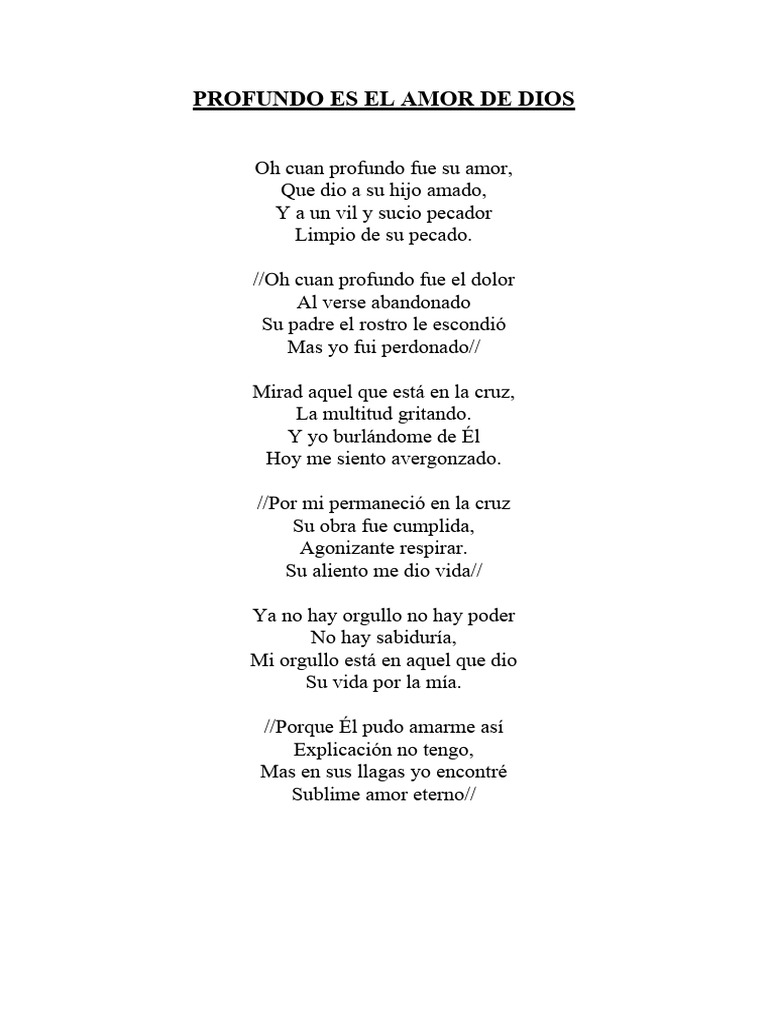 Profundo es el amor de Dios | PDF
